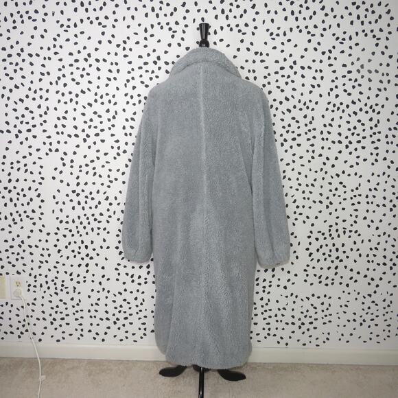 Free People Blue Tessa Teddy Sherpa Oversized Longline Coat - Picture 8 of 12